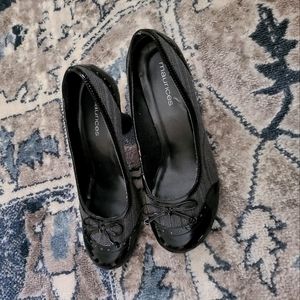 Maurices Black and Gray heels,worn twice.3 1/2 inch heel,size 10, $35